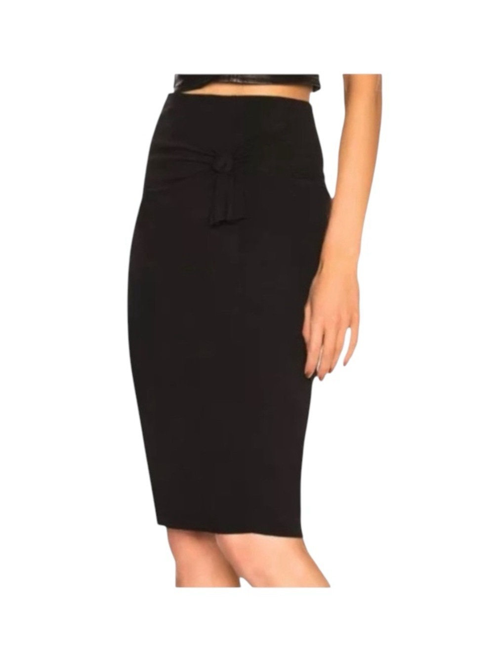 new Helmut Lang ♌︎ Slinky Sexy Knot Mini Skirt ♌︎ Black Stretch Jersey ♌︎ Large - Picture 12 of 16